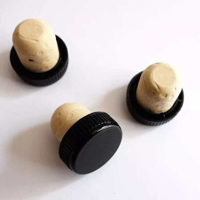 Wood Cork Stopper With Plastic Top