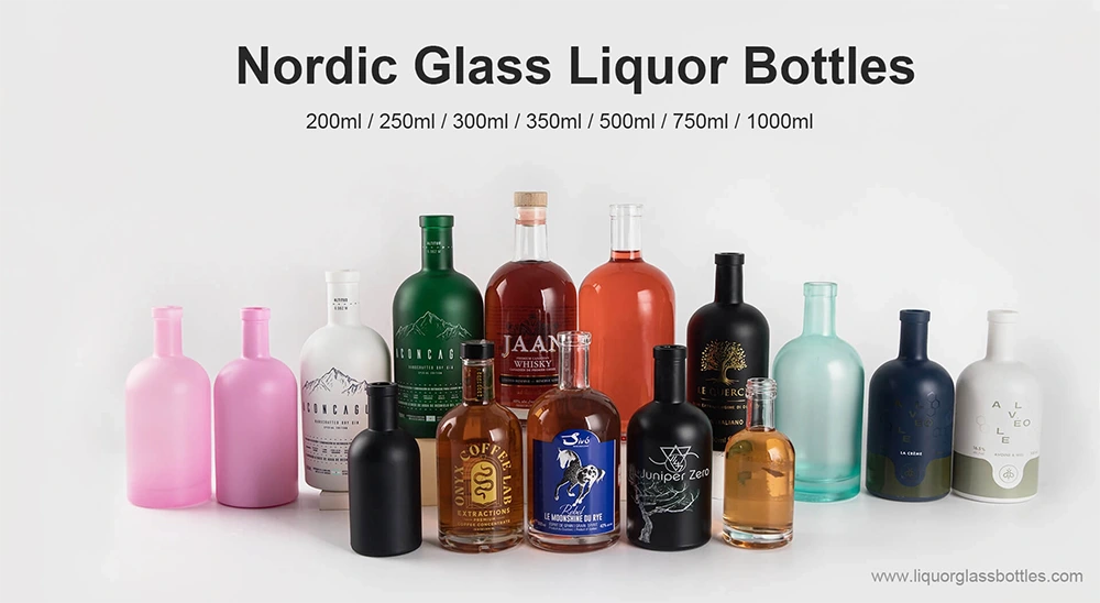 Classic round glass bottle for beverage packaging